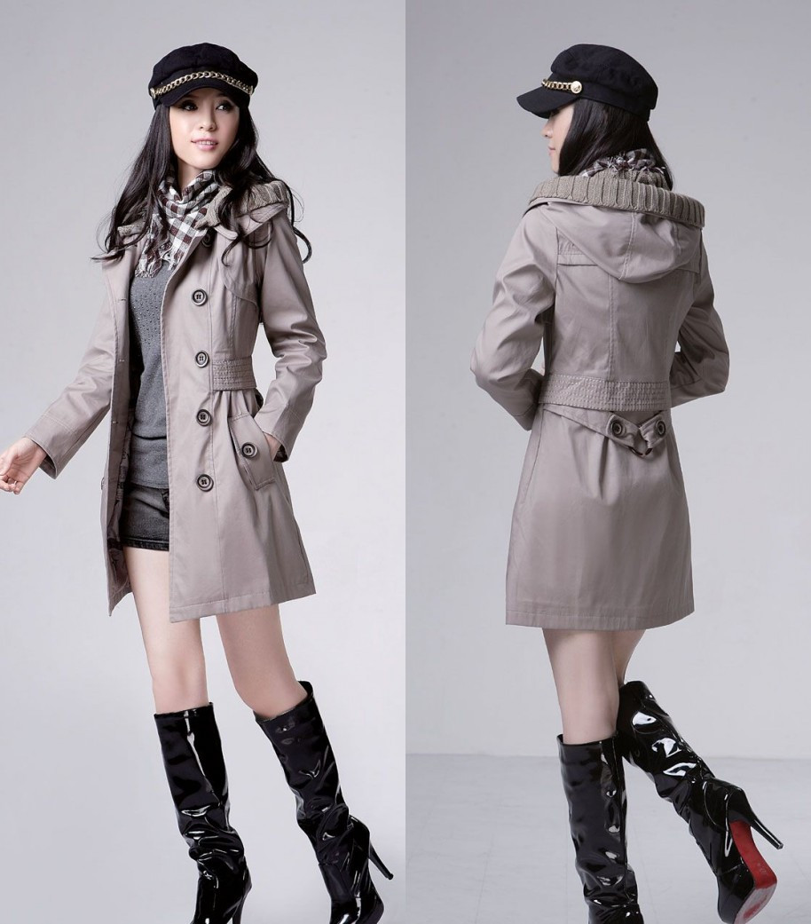 2011 spring and autumn women's cap fashion trench hot-selling elegant slim design long outerwear Free Shipping