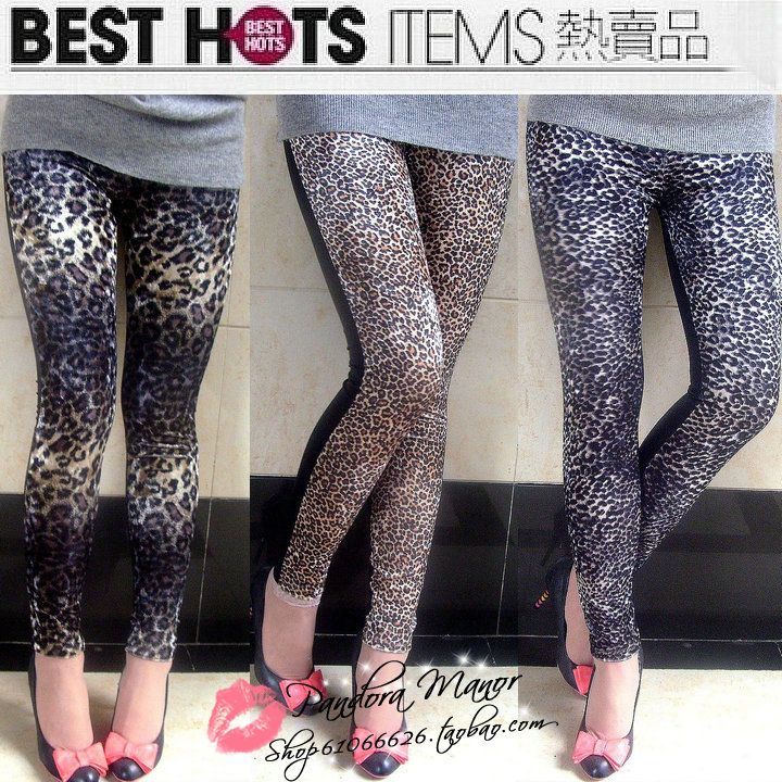 2011 spring gold velvet faux leather patchwork leather matte skinny pants legging leopard print ankle length trousers