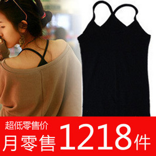 2011 spring women's thread cotton candy color y ultra slim long spaghetti strap vest