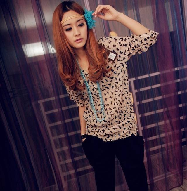 2011 Tops New Korea Womens blouse ladies Sexy Shirts blouses/Leopard chiffon