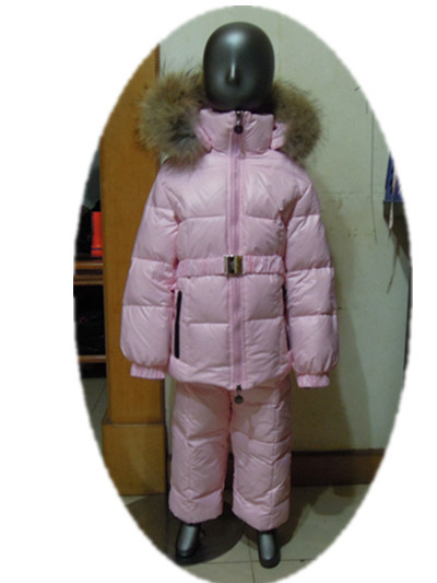 2011 winter children's clothing child down coat set female child pink set