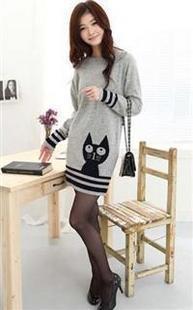 2011 Women grey medium-long kitten sweater