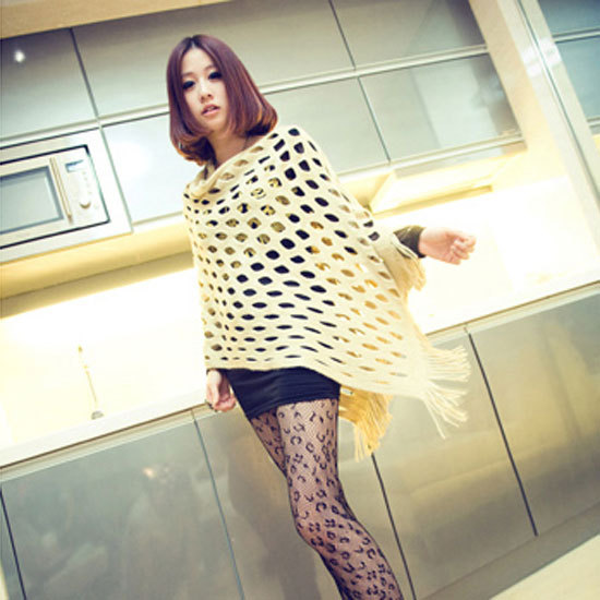 2011 women's vivi hole rhombus V-neck long design cape mantissas cloak sweater