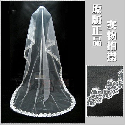 2011NEW bridal veil lace bridal supplies single long free shipping