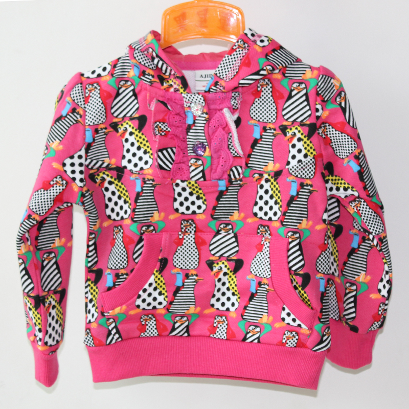 2012 100%cotton knitted girls autumn&spring coats baby girls' hoodies sweatshirt wholesale child garment 6size/lot 86-116CM