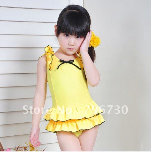 2012 (10Pcs/Lot) Free Shipping Wholesale High Quality Fashion Sweet Children's/Kids Two Pieces SwimmSuit,Girls 4Colors,3-9Years
