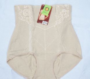 2012 9981 natural colored cotton abdominal plastic pants puerperal corselets pants panties solid color