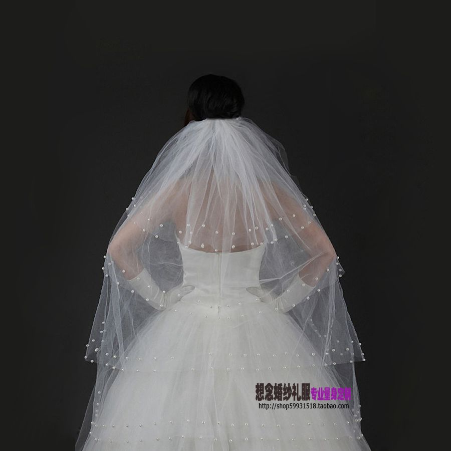 2012 accounterment bridal veil 4 pearl wedding dress pearl veil