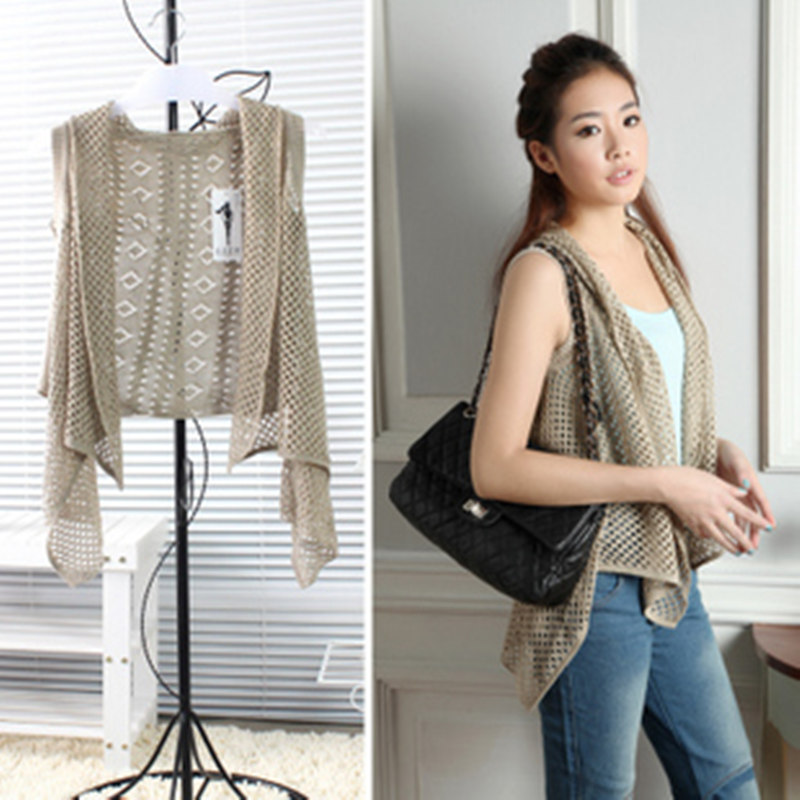 2012 all-match cutout cardigan vest coat waistcoat fashion sleeveless vest