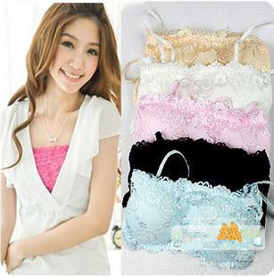 2012 all-match lace bra decoration tube top tube top spaghetti strap candy medium-large