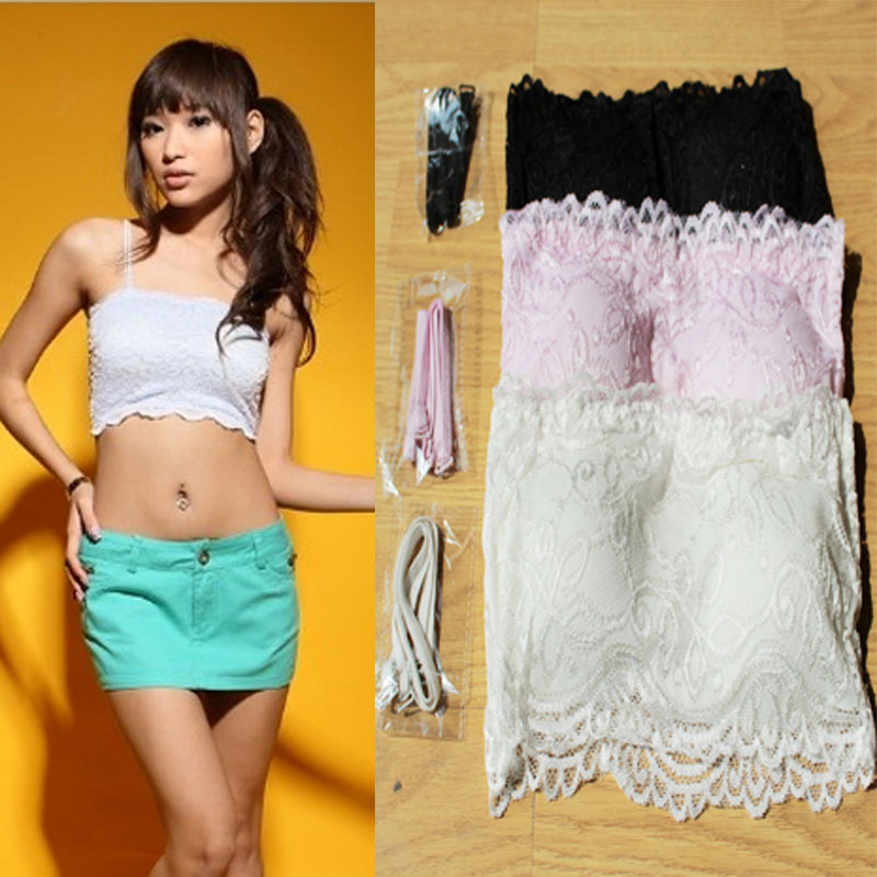 2012 all-match lace decoration two ways belt pad invisible shoulder strap tube top tube top