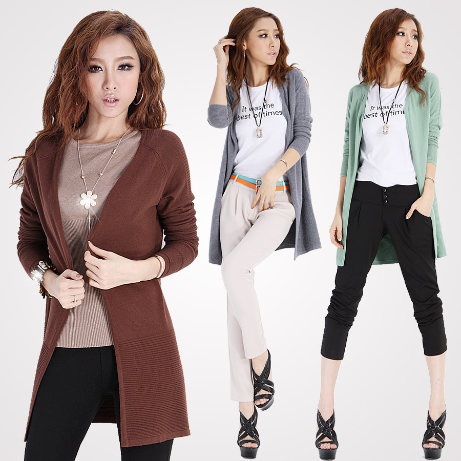 2012 all-match long-sleeve paragraph cardigan fashion sweater female outerwear