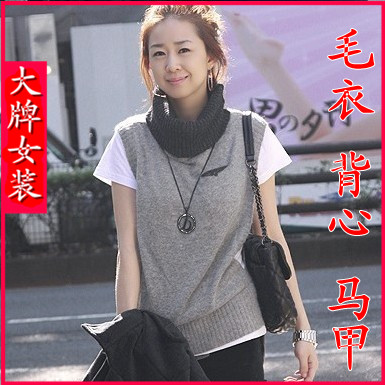 2012 all-match sleeveless woven vest women's autumn and winter thermal turtleneck vest sweater