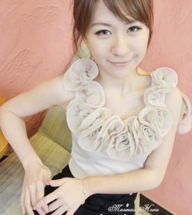 2012 all-match stereo big flower chiffon thread cotton female sleeveless basic spaghetti strap small vest free shipping