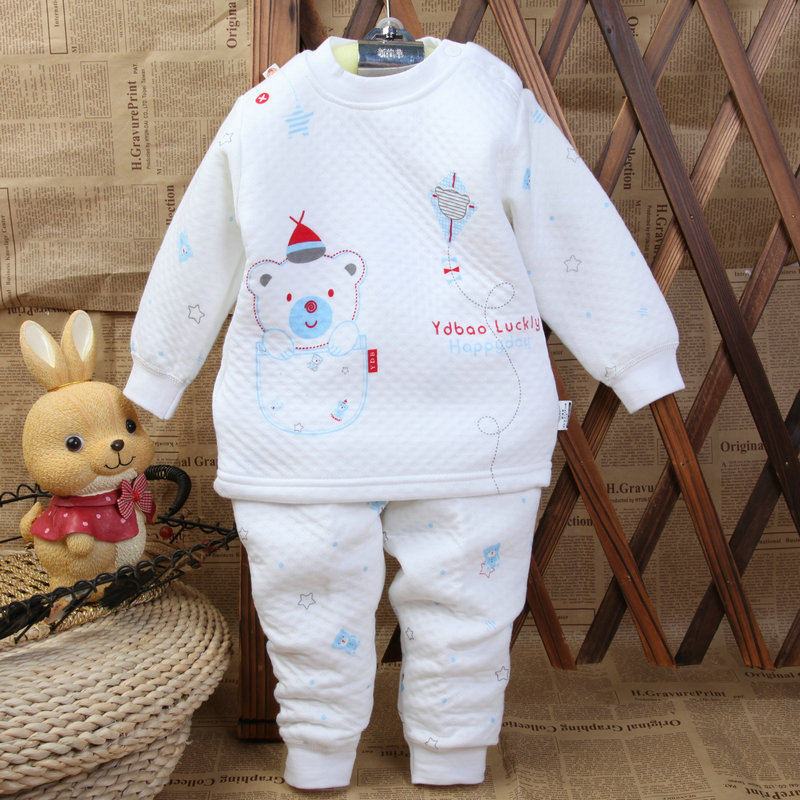 2012 aloe child underwear thermal set male female child autumn and winter clip wire thickening set y1477