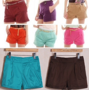 2012 AMIO fashion wind fashion multicolor candy color high waist shorts