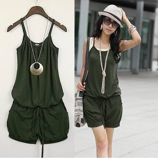 2012 AMIO women's casual one piece spaghetti strap jumpsuit one-piece shorts 329