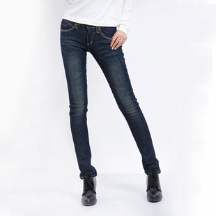 2012 autumn and winter a4 low-waist pencil pants elastic 100% female cotton denim jeans