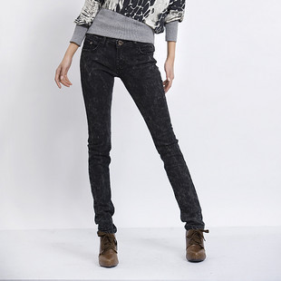 2012 autumn and winter a7 low-waist pencil pants elastic 100% female cotton denim jeans