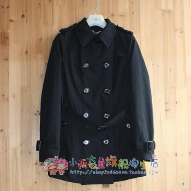 2012 autumn and winter all-match classic double breasted wowed epaulette trench outerwear black