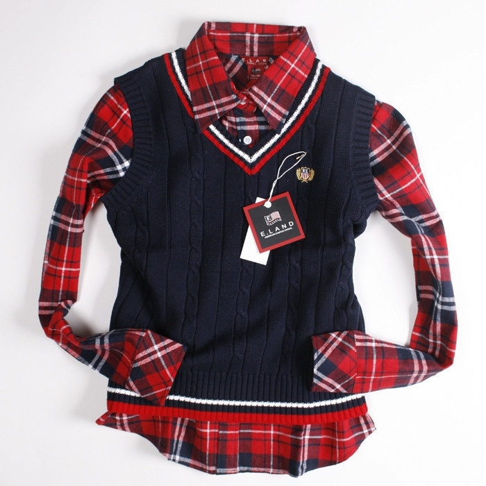 2012 autumn and winter all-match classic twisted two-color V-neck vest 100% cotton waistcoat