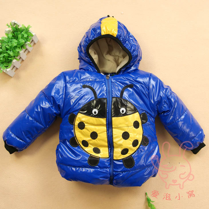 2012 autumn and winter applique beetle style outerwear thermal wind top child outerwear
