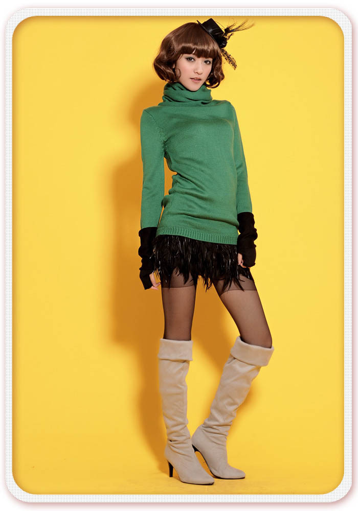 2012 autumn and winter autumn all-match turtleneck even gloves sweater basic shirt PX