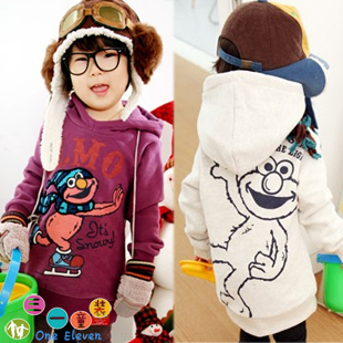 2012 autumn and winter baby boys clothing female child thickening long design long-sleeve with a hood sweatshirt outerwear 3749