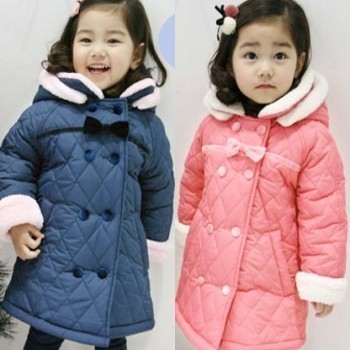 2012 autumn and winter baby clothing girls plus velvet child wadded jacket thickening thermal cotton-padded jacket outerwear