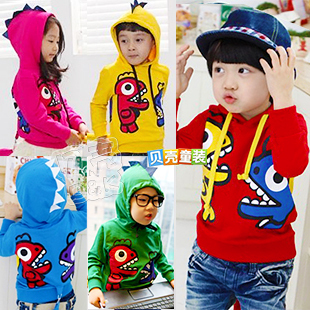 2012 autumn and winter boys clothing girls clothing baby fleece with a hood sweatshirt outerwear wt-0096