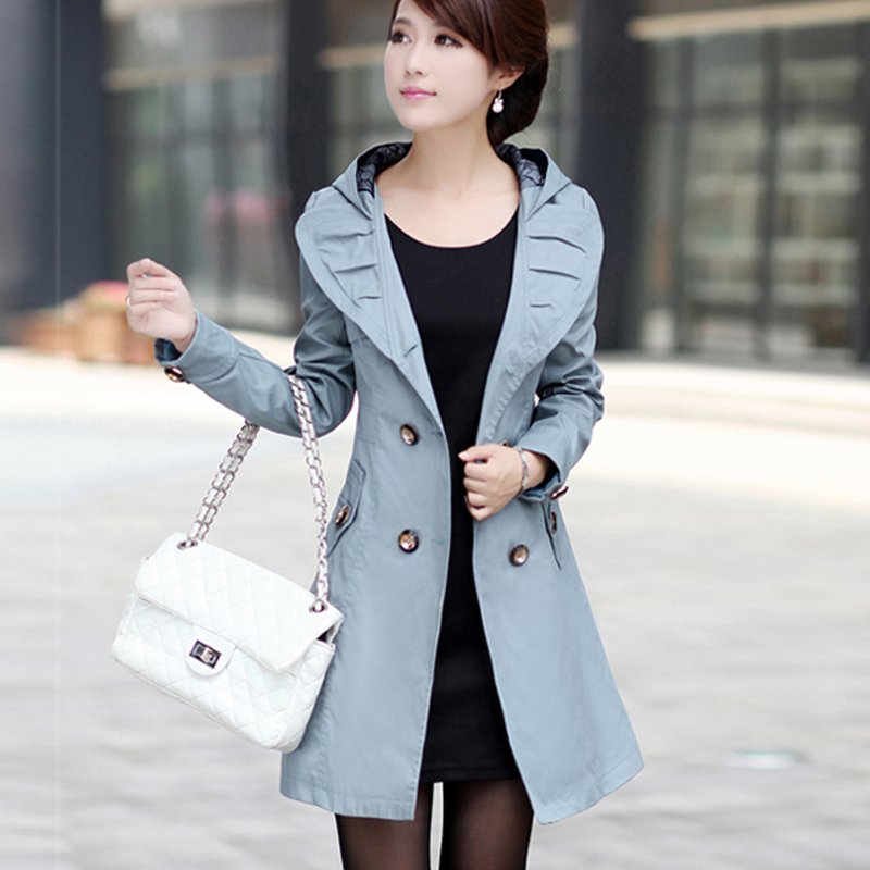 2012 autumn and winter casual slim long design double breasted women's trench female outerwear