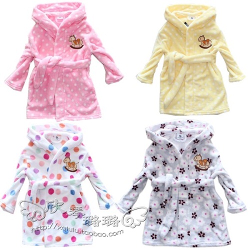2012 autumn and winter child quality coral fleece lacing sleepwear lounge robe parent-child