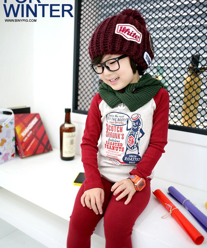 2012 autumn and winter children's clothing children's clothing thick sanded cotton lounge set mb-7808 2