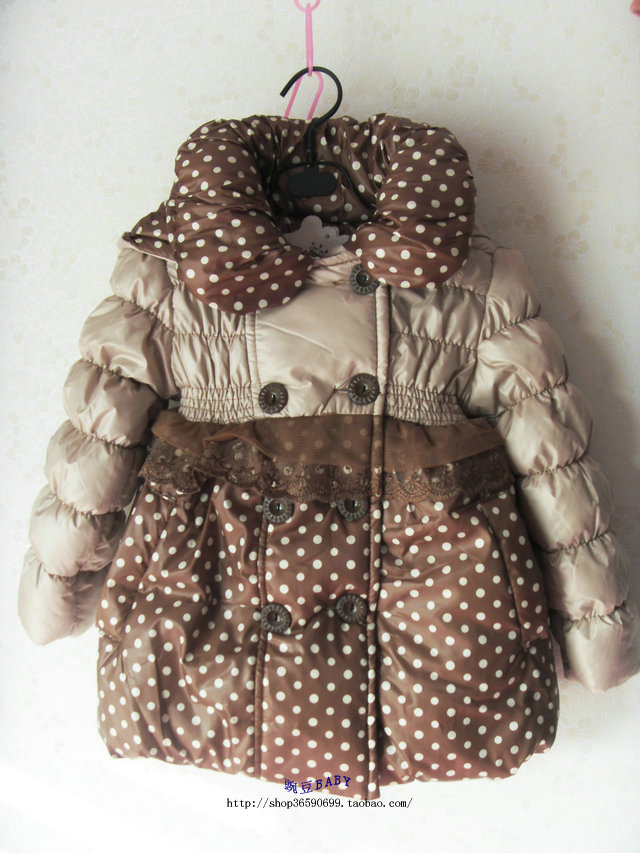 2012 autumn and winter children's clothing female child cute cotton-padded jacket outerwear thickening cotton cardigan trench