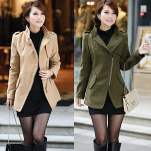 2012 autumn and winter clothing fashion slim fashion big trench women's fashionable casual spring woolen outerwear