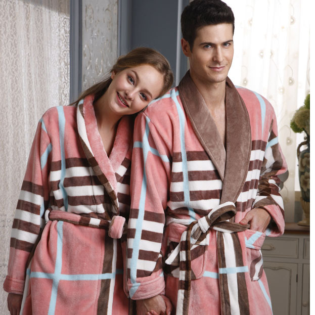 2012 autumn and winter coral fleece sleepwear lovers robe bathrobes thickening lounge