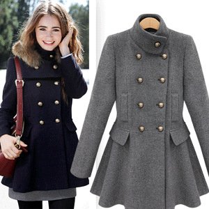 2012 autumn and winter double breasted   female woolen overcoat