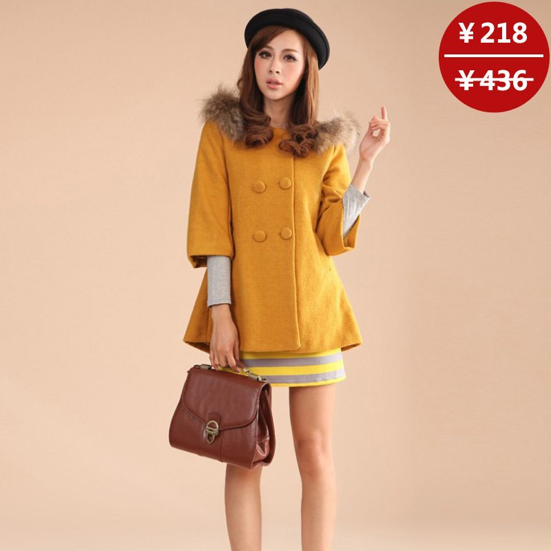 2012 autumn and winter elegant all-match woolen outerwear wool coat outerwear trench women's