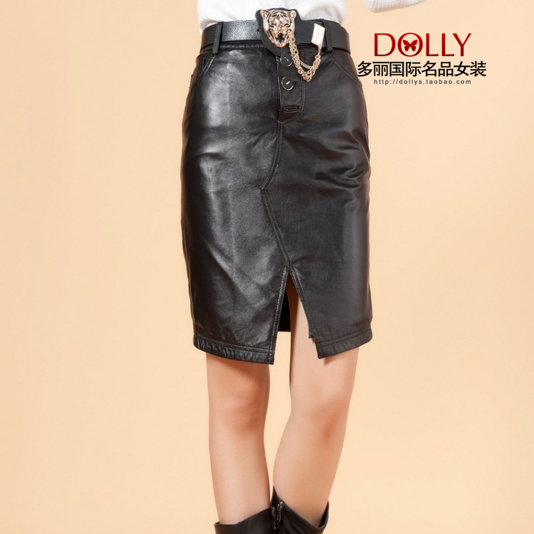 2012 autumn and winter fashion high quality high quality sheepskin fashion noble bag skirt genuine leather skirt bust skirt
