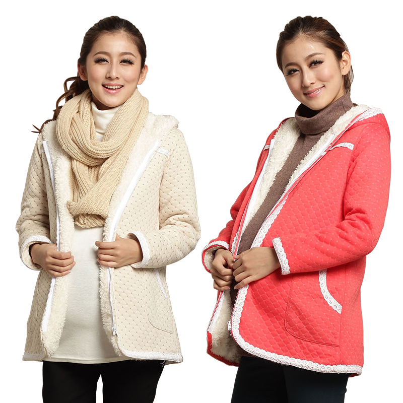2012 autumn and winter fashion maternity clothing thermal cotton clothes berber fleece thickening cotton-padded jacket outerwear