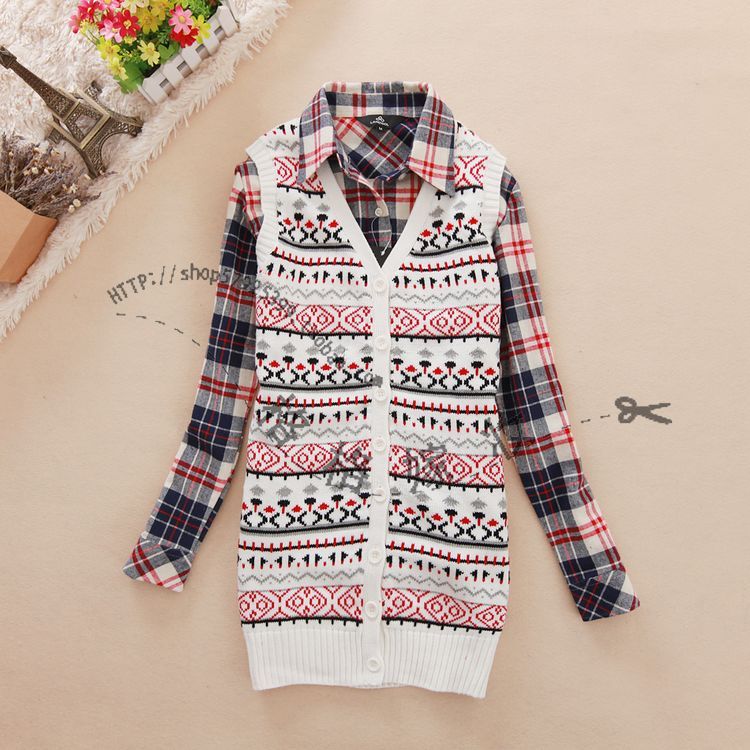 2012 autumn and winter fashion preppy style medium-long Women cardigan sweater vest wool waistcoat outerwear