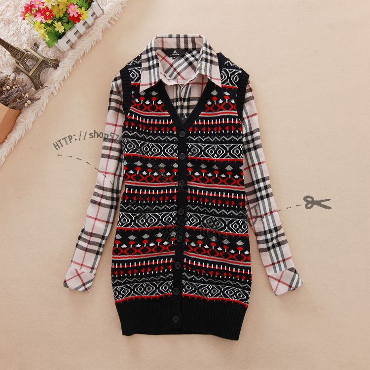 2012 autumn and winter fashion preppy style medium-long women's cardigan vest wool waistcoat outerwear 8