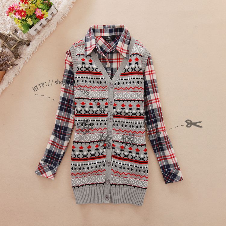 2012 autumn and winter fashion preppy style medium-long women's cardigan wool small vest wool waistcoat outerwear