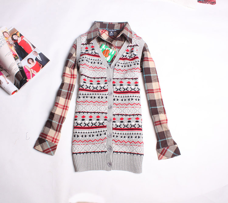 2012 autumn and winter fashion preppy style V-neck medium-long Women cardigan sweater vest wool waistcoat outerwear