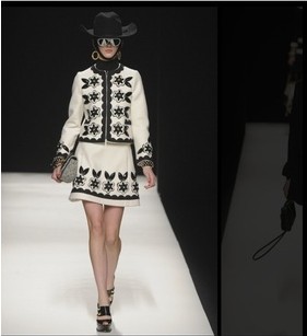 2012 autumn and winter fashion solid beading skirt fashion woolen set female