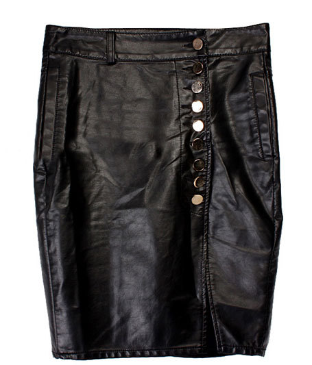 2012 autumn and winter fashion vintage sexy single breasted placketing slim hip step half-length skirt short leather