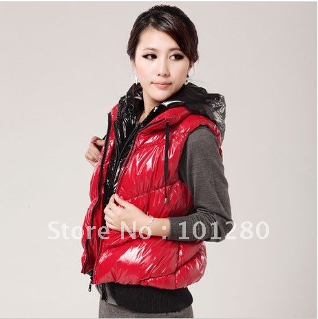 2012 autumn and winter fashion women's plus size down cotton vest hooded thickening vest cotton vest