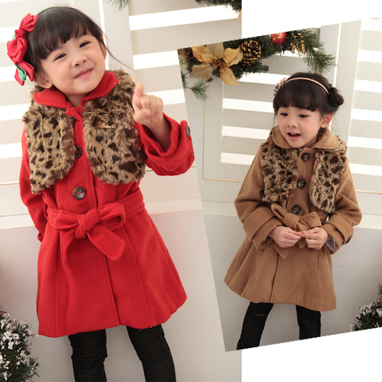 2012 autumn and winter female child winter long design wool overcoat princess plus velvet thickening trench cotton-padded coat