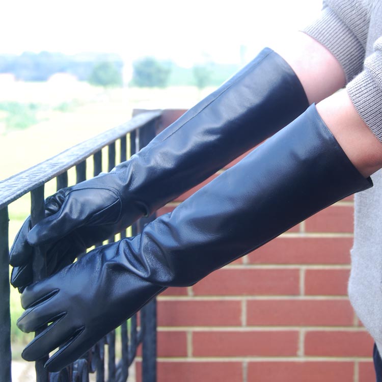 2012 autumn and winter genuine leather gloves women's long design genuine leather long gloves thermal lengthen sheepskin gloves