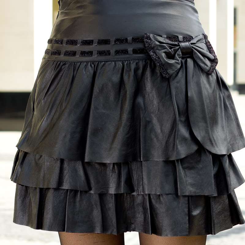 2012 autumn and winter genuine leather sheepskin female short skirt layered dress gentlewomen short skirt genuine leather skirt